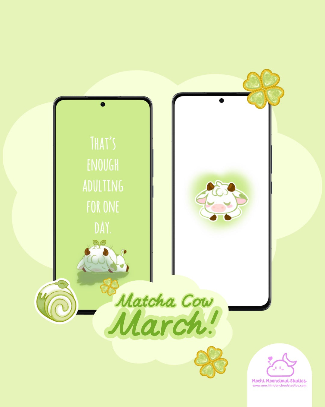 The Complete Matcha Cow March Wallpaper Collection