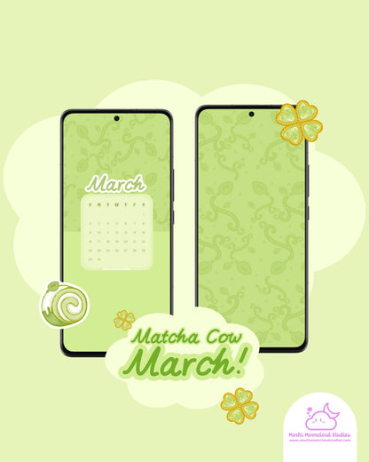 The Complete Matcha Cow March Wallpaper Collection